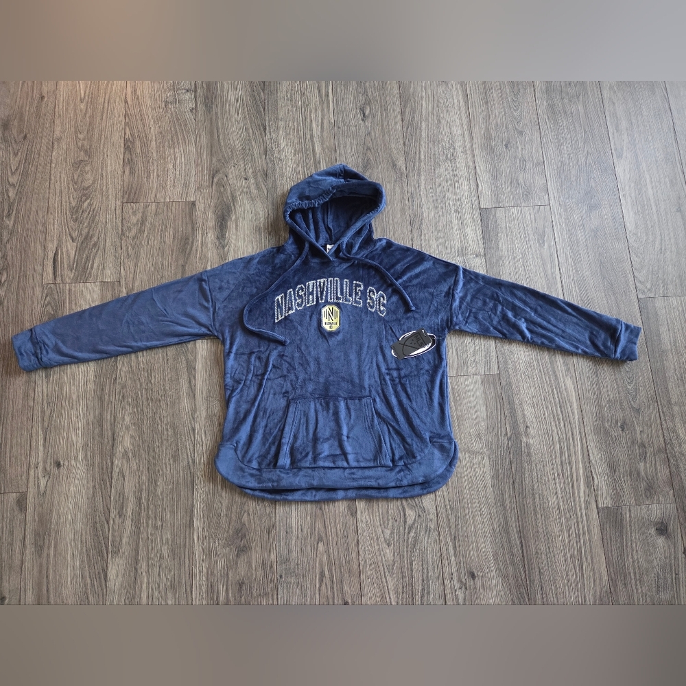 Nashville SC Concepts Sport Navy Intermission Velour Pullover Hoodie